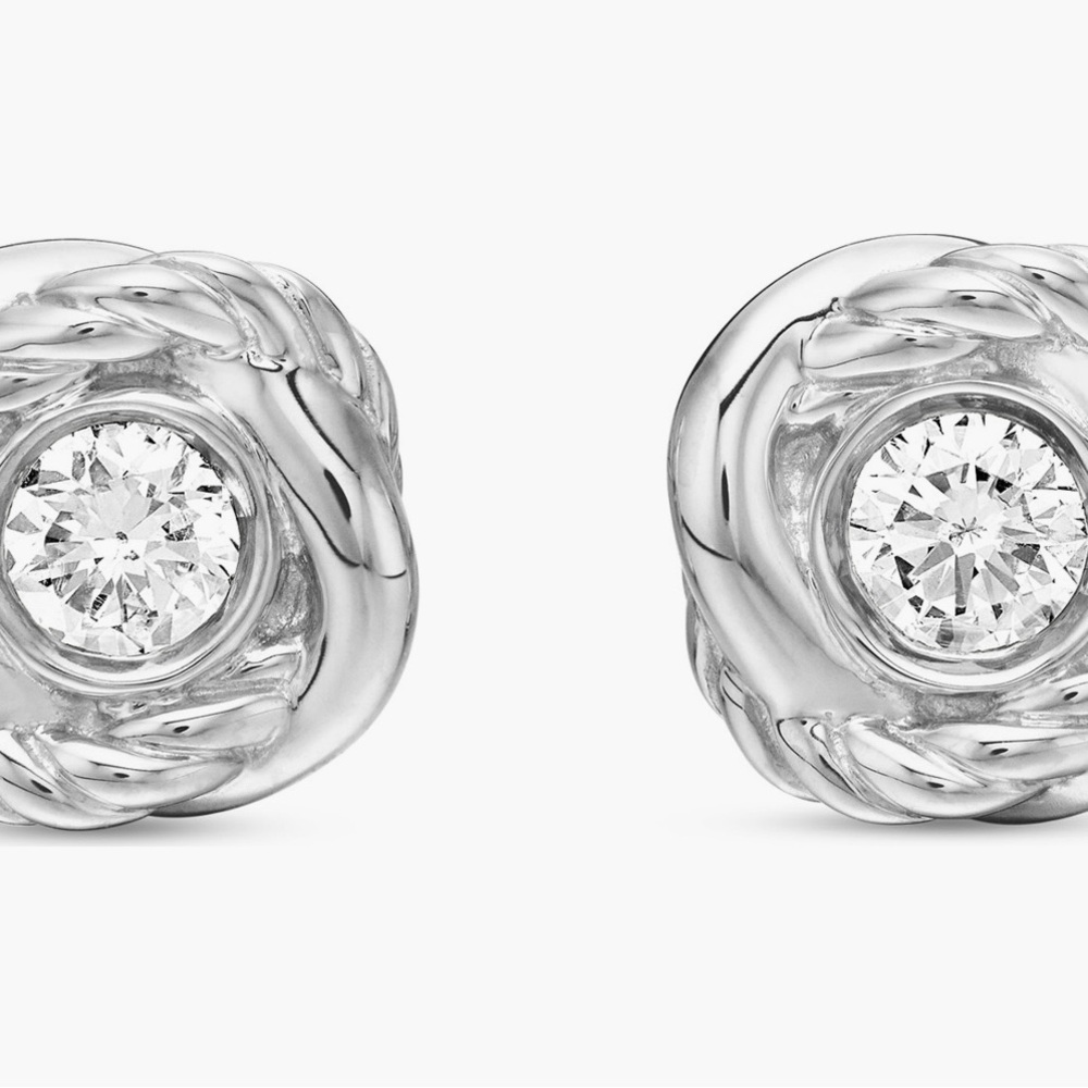 David Yurman infinity Knot Diamond Stud Earrings